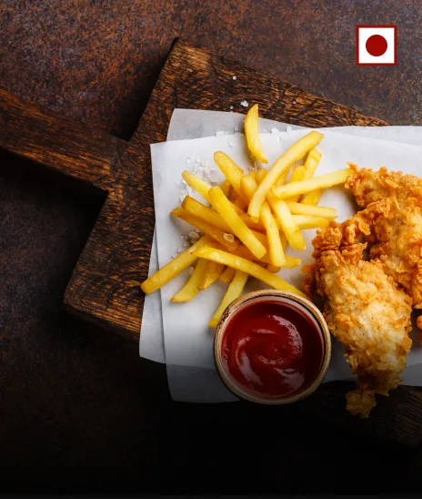 Fish n Chips with indian marinade 464 x 553